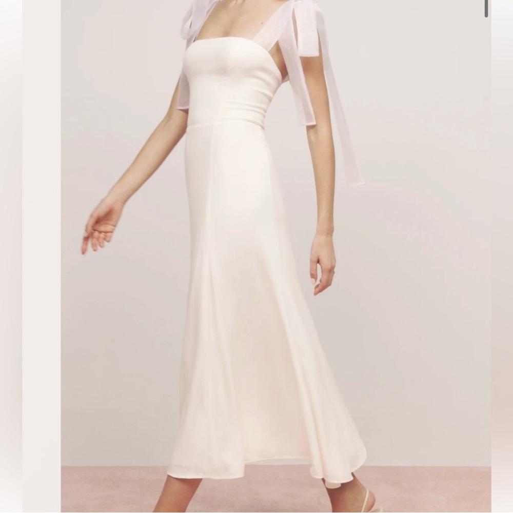 Reformation Elegant White Sleeveless Dress